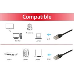 Equip Cat.6A F/FTP Slim Patch - Compact skjoldet netværkskabel